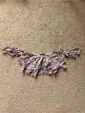 Signature 8 Floral Off-Shoulder Ruffle Crop Top - Pink Floral